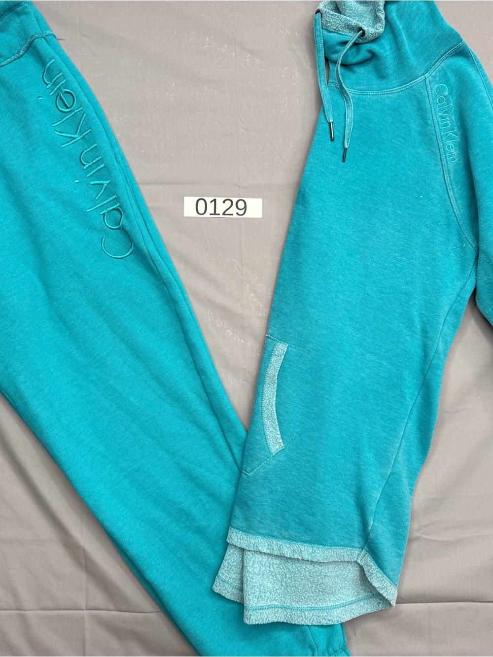 Calvin Klein Teal Hooded Sweatshirt and Joggers Set